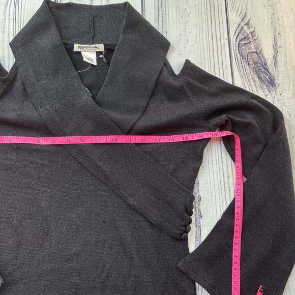 Arden B Sweater Dress Size S Black Cowl Neck Long Bell Sleeves Y2K - Picture 4 of 9